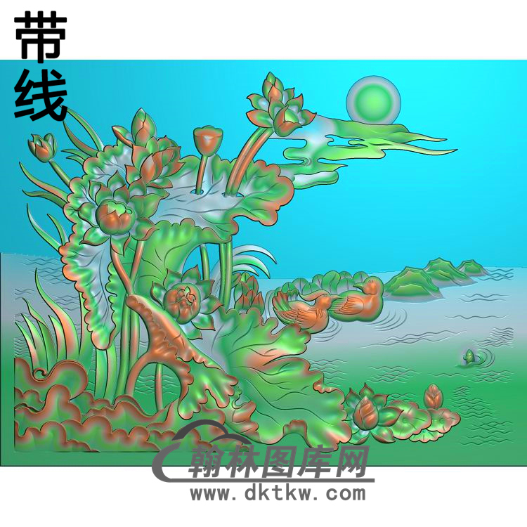 荷花精雕图（HHY-794）展示