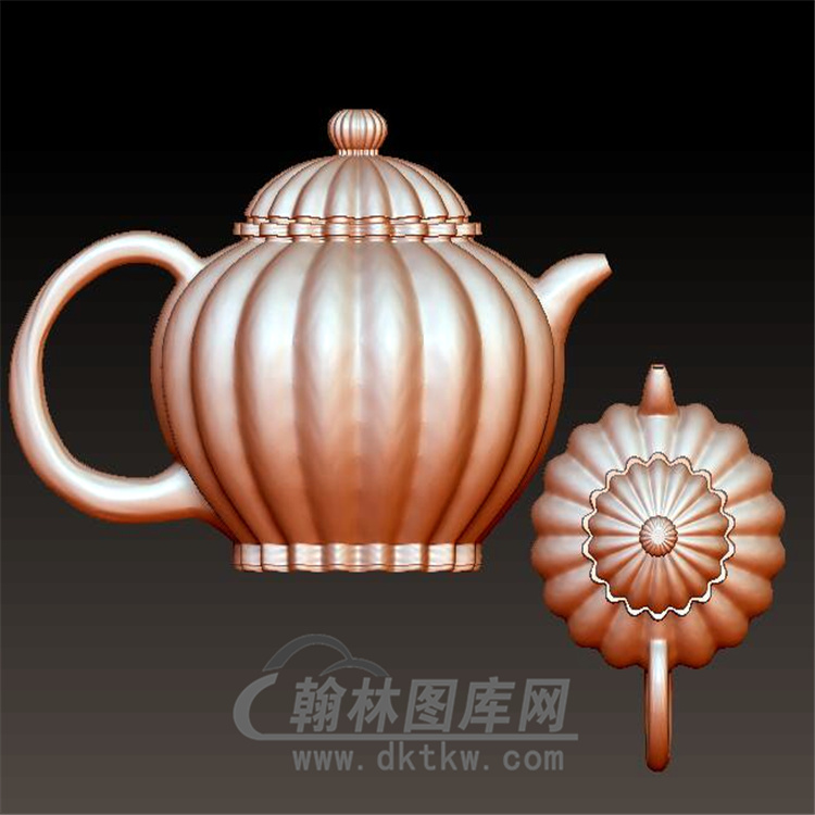 南瓜茶壶立体圆雕图(YH-005)展示