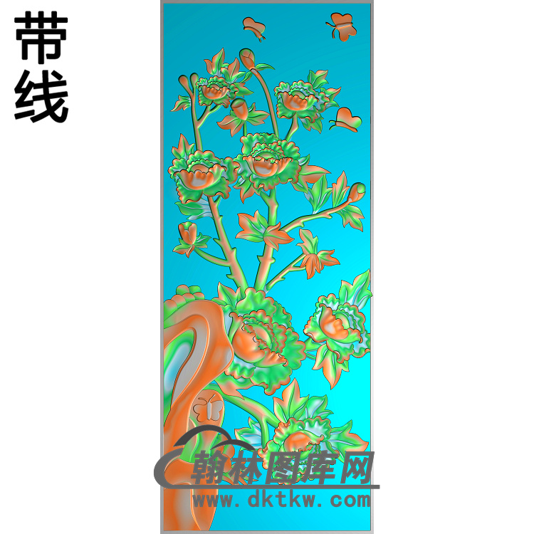 牡丹花鸟精雕图（MD-048)展示