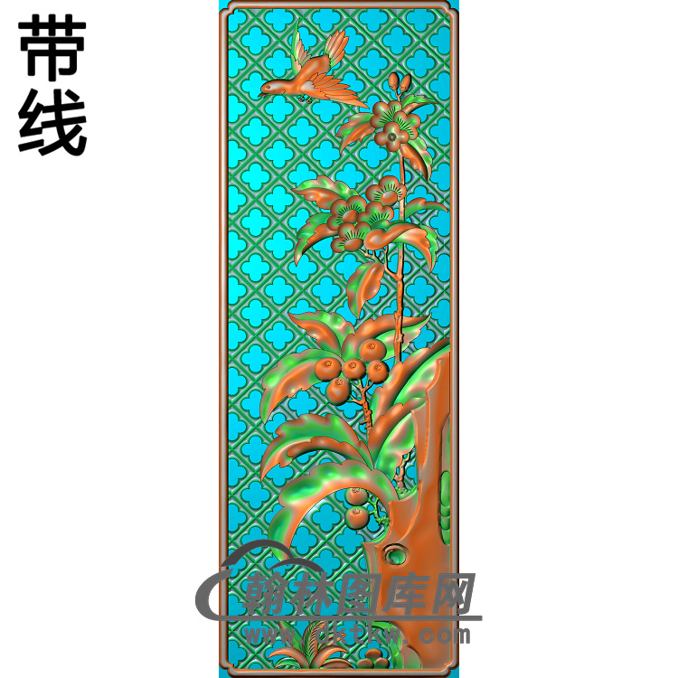 牡丹花鸟精雕图（MD-049)展示