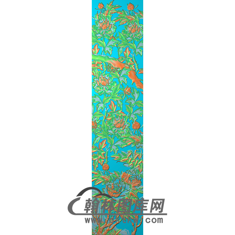 牡丹花鸟精雕图（MD-095)展示
