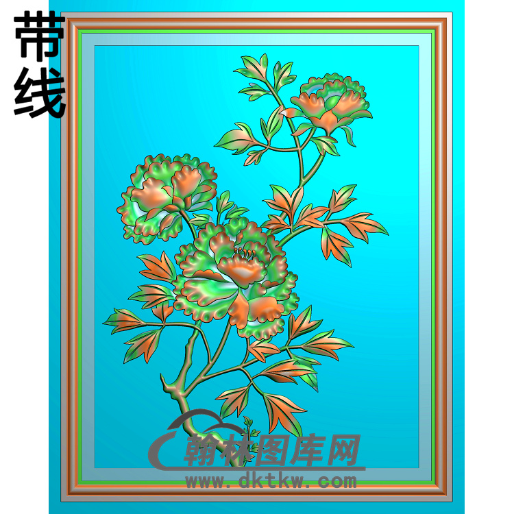 牡丹花鸟精雕图（MD-132)展示