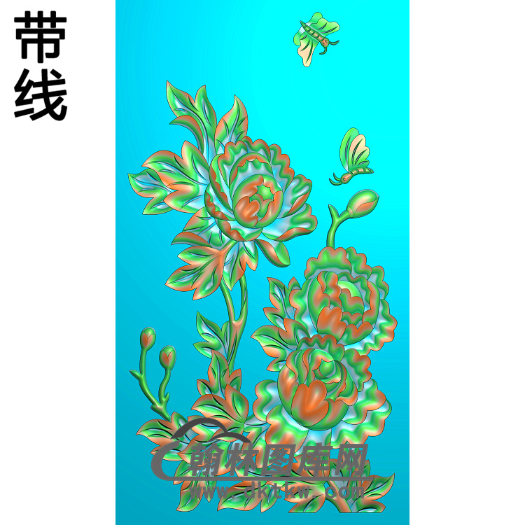 牡丹花鸟精雕图（MD-149)展示