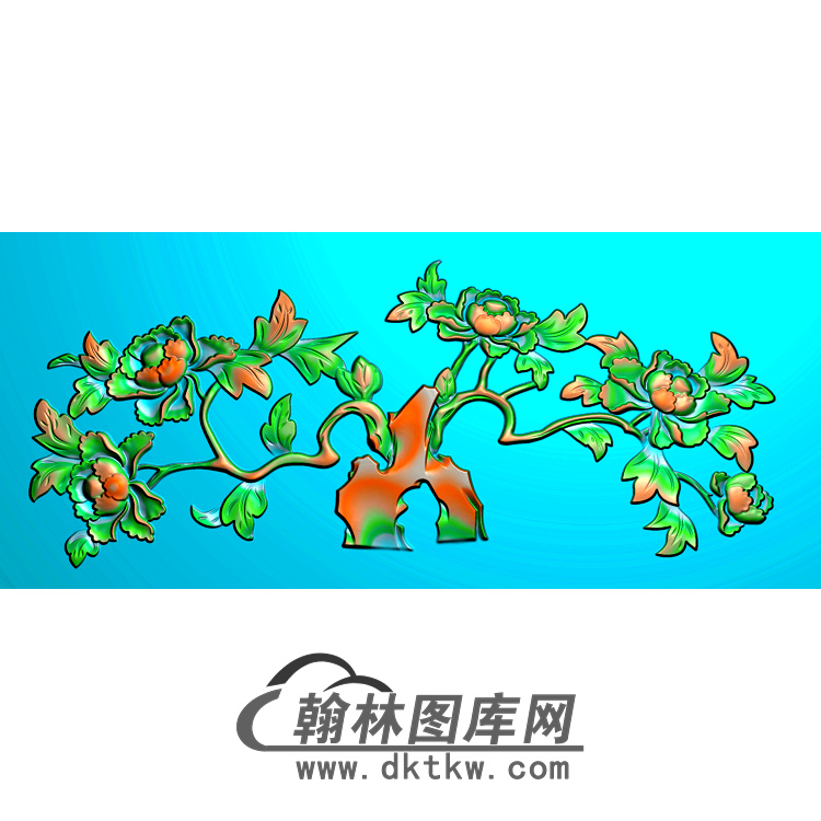 牡丹花鸟精雕图（MD-199)展示