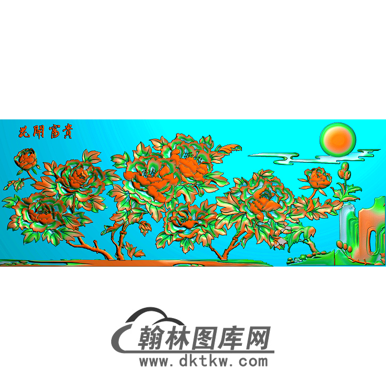 牡丹花鸟精雕图（MD-220)展示