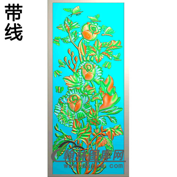 牡丹花鸟精雕图（MD-237)展示