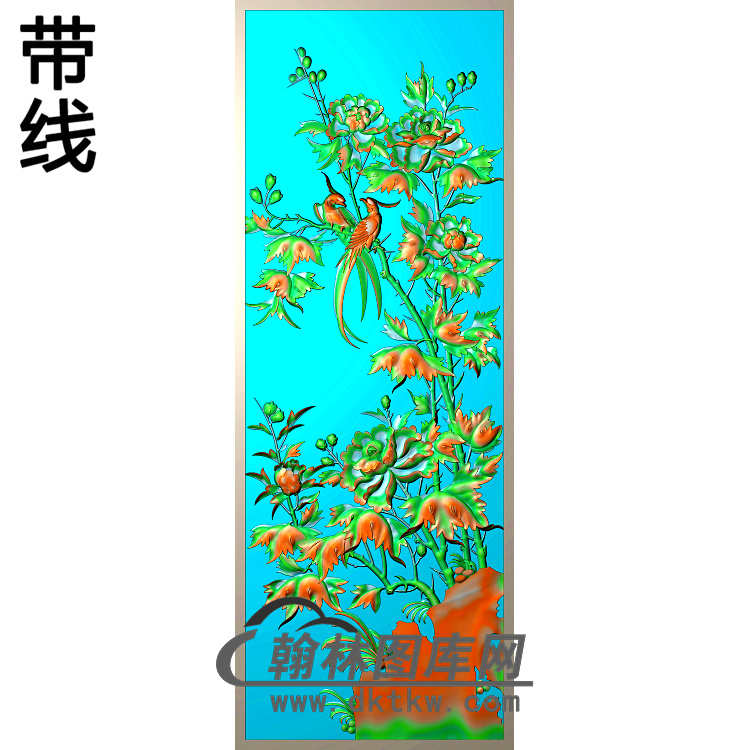 牡丹花鸟精雕图（MD-241)展示
