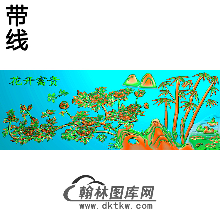 牡丹花鸟精雕图（MD-244)展示
