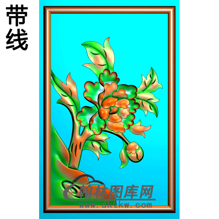 牡丹花鸟精雕图（MD-248)展示