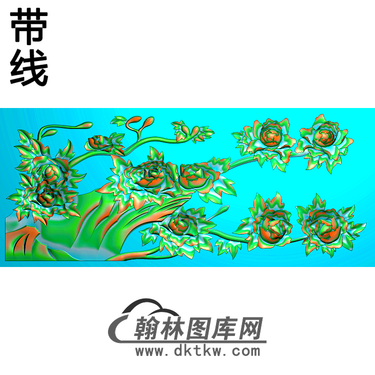 牡丹花鸟精雕图（MD-292)展示