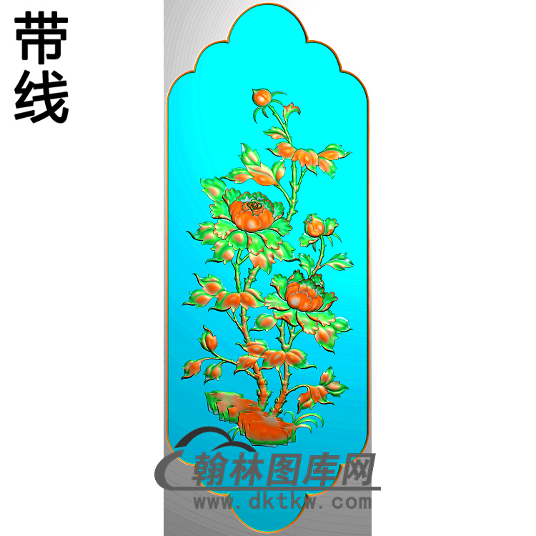 牡丹花鸟精雕图（MD-315)展示
