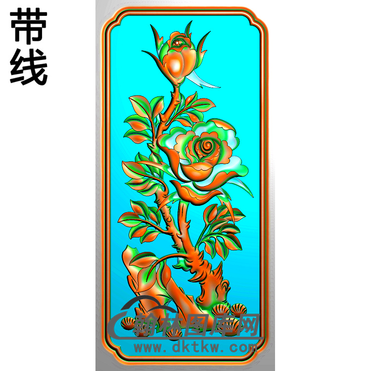 牡丹花鸟精雕图（MD-324)展示