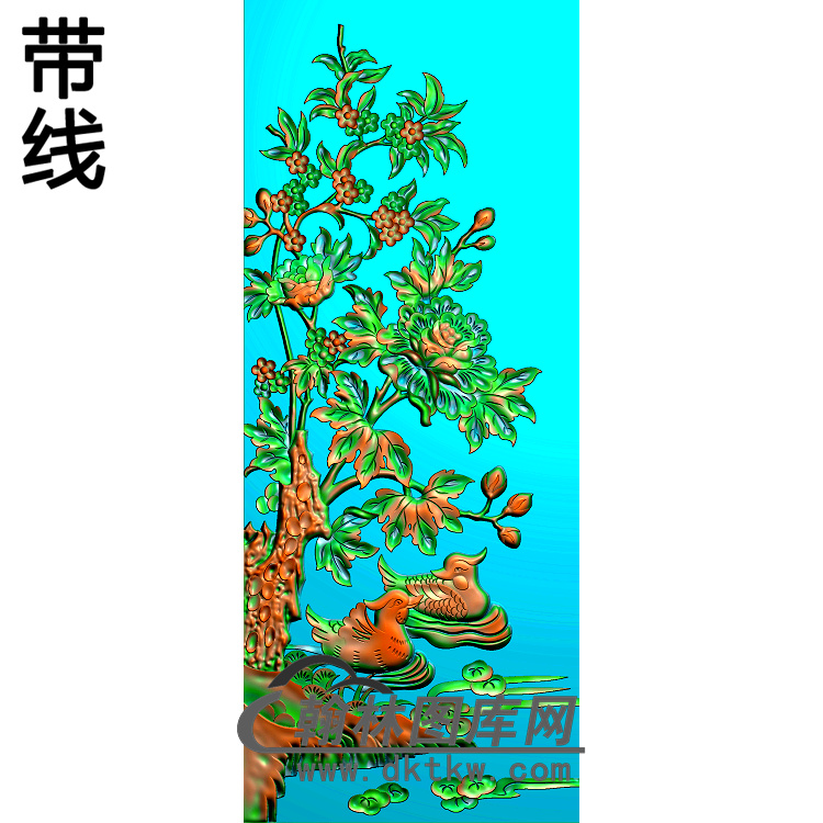 牡丹花鸟精雕图（MD-330)展示