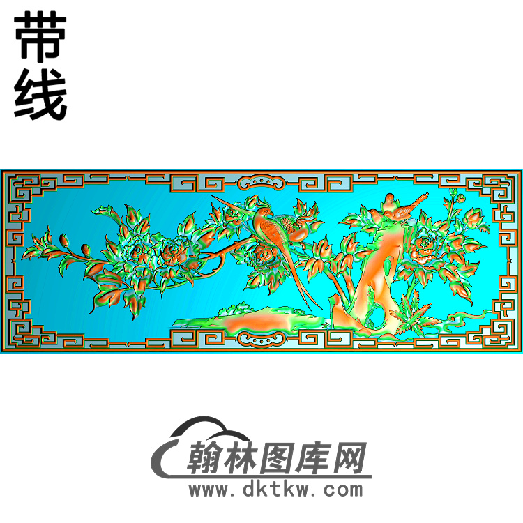 牡丹花鸟精雕图（MD-382)展示
