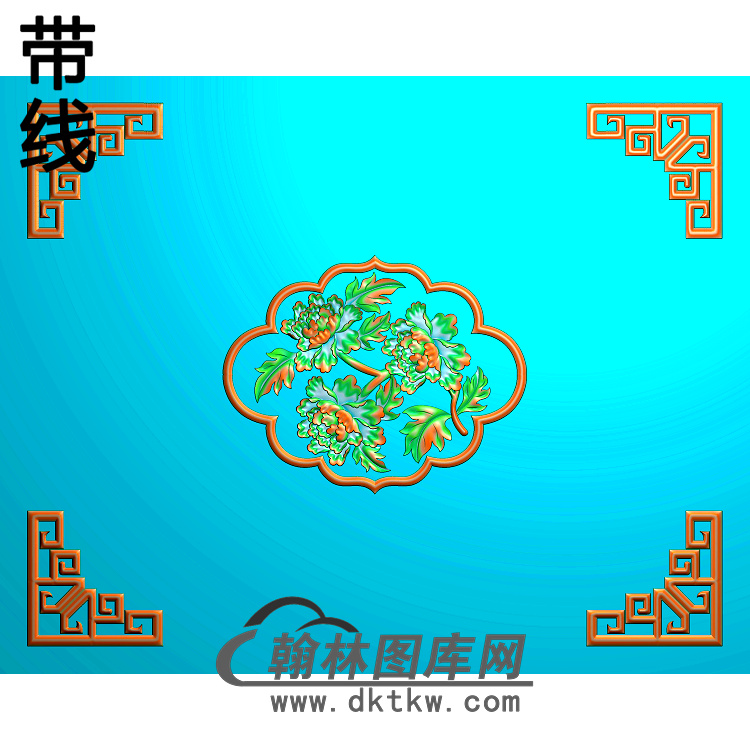 牡丹花鸟精雕图（MD-409)展示