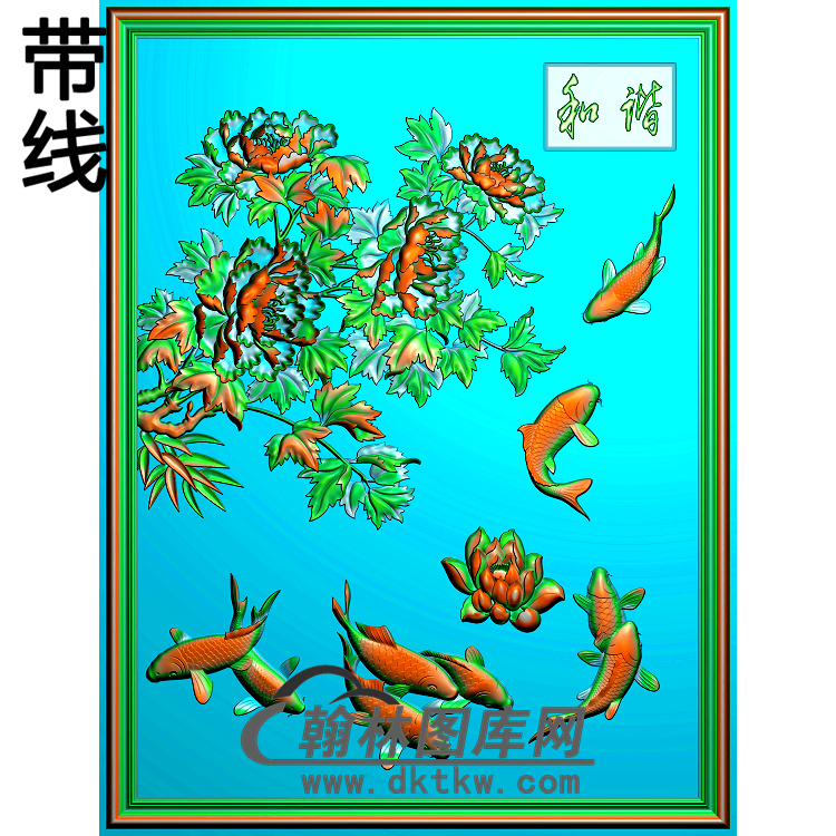 牡丹花鸟精雕图（MD-425)展示