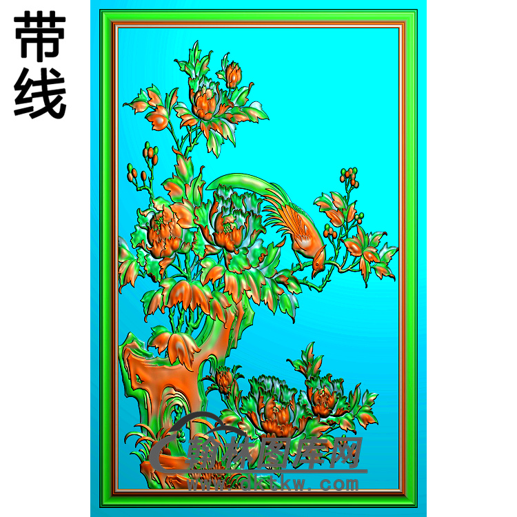 牡丹花鸟精雕图（MD-426)展示