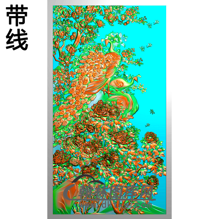 牡丹花鸟精雕图（MD-430)展示