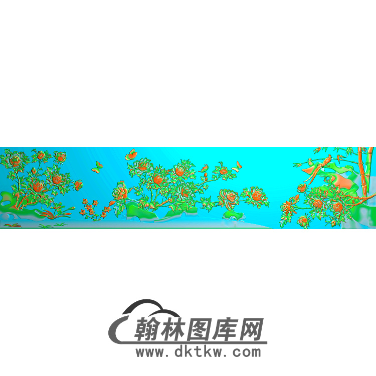 牡丹花鸟精雕图（MD-440)展示