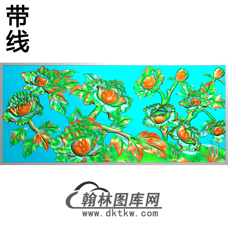 牡丹花鸟精雕图（MD-452)展示