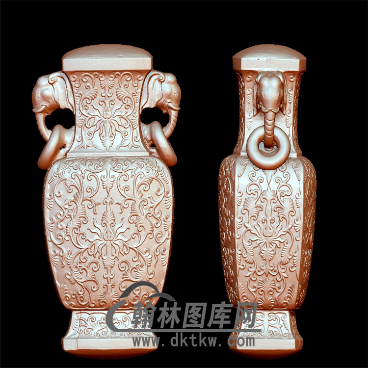 仿古花瓶立体圆雕图(YHL-003)展示