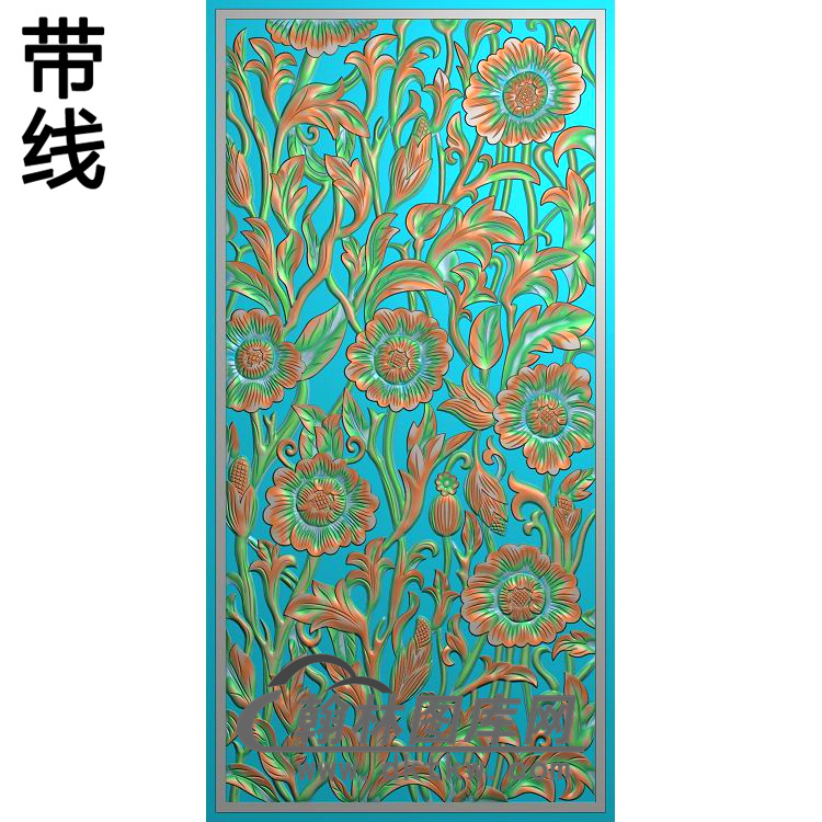 牡丹花鸟精雕图（MD-490)展示