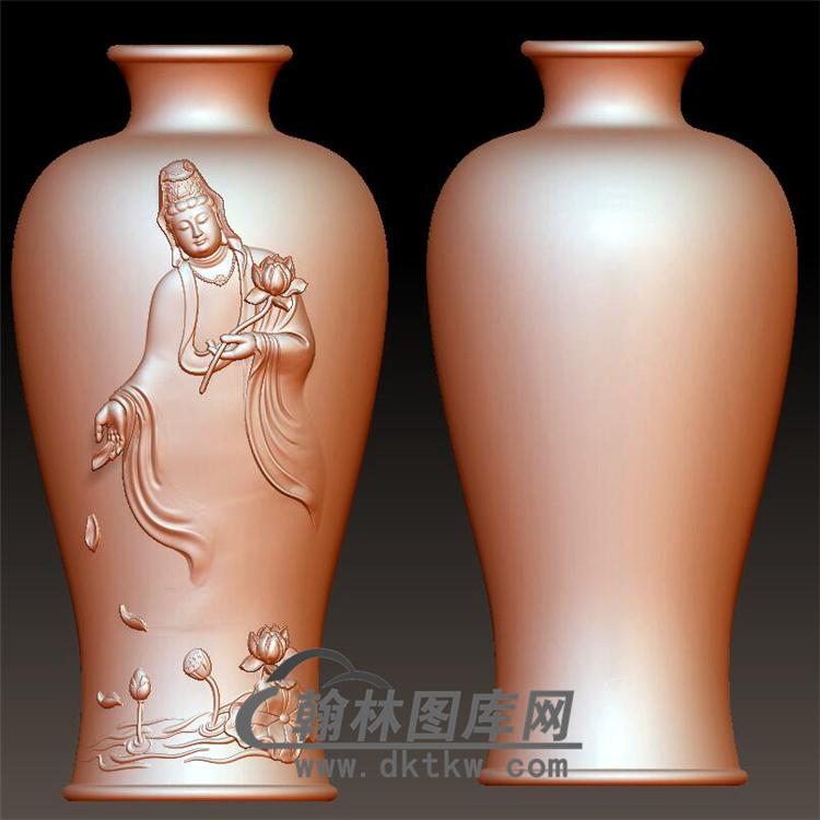 观音花瓶立体圆雕图(YHL-010)展示