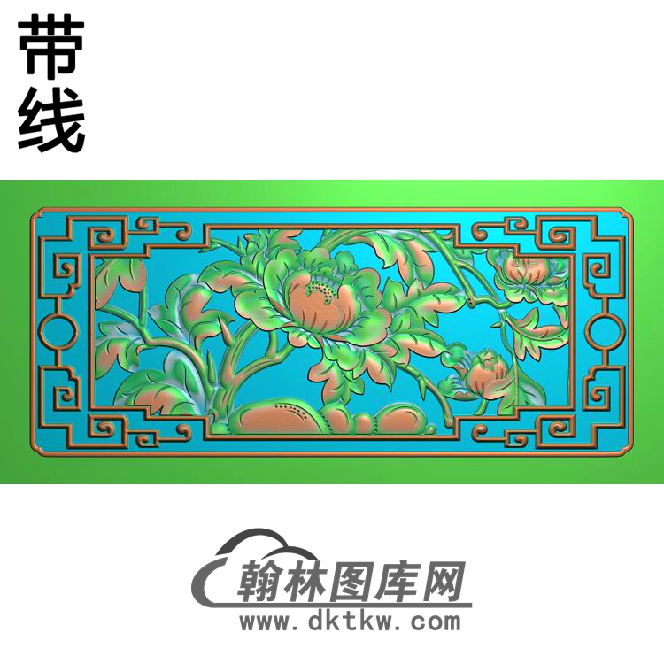 牡丹花鸟精雕图（MD-512)展示