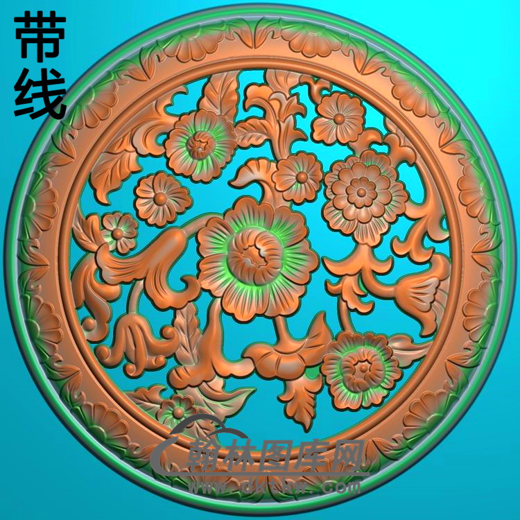 牡丹花鸟精雕图（MD-530)展示