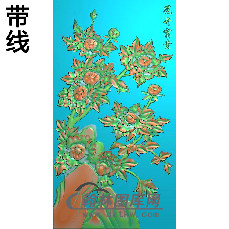 牡丹花鸟精雕图（MD-547)展示