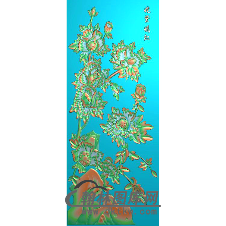 牡丹花鸟精雕图（MD-561)展示