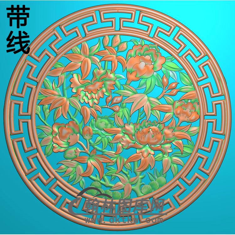 牡丹花鸟精雕图（MD-587)展示