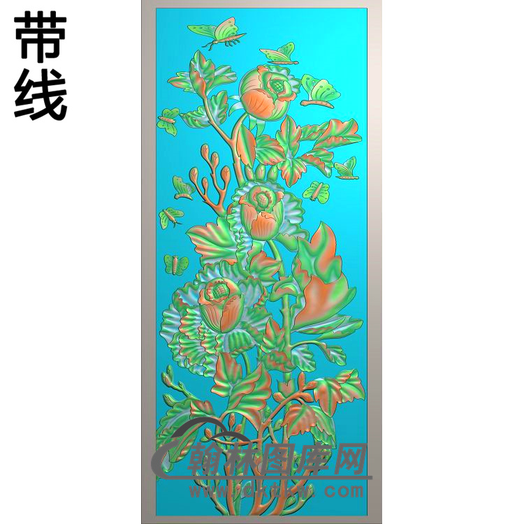 牡丹花鸟精雕图（MD-598)展示