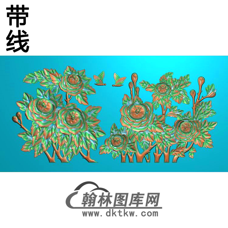 牡丹花鸟精雕图（MD-602)展示