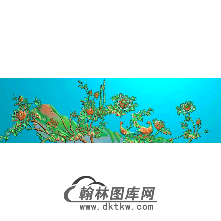 牡丹花鸟精雕图（MD-621)展示