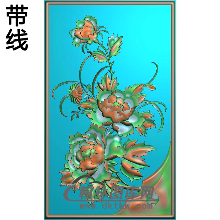 牡丹花鸟精雕图（MD-669)展示