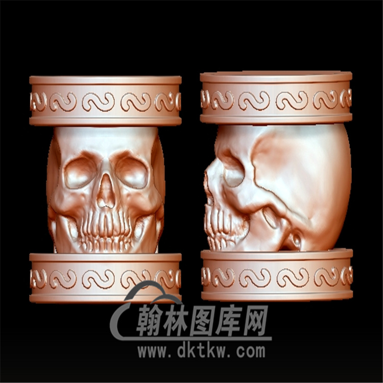 骷髅桶珠立体圆雕图(YST-007)展示