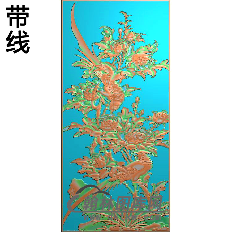 牡丹花鸟精雕图（MD-683)展示