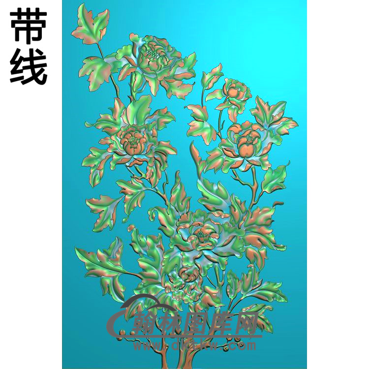 牡丹花鸟精雕图（MD-687)展示