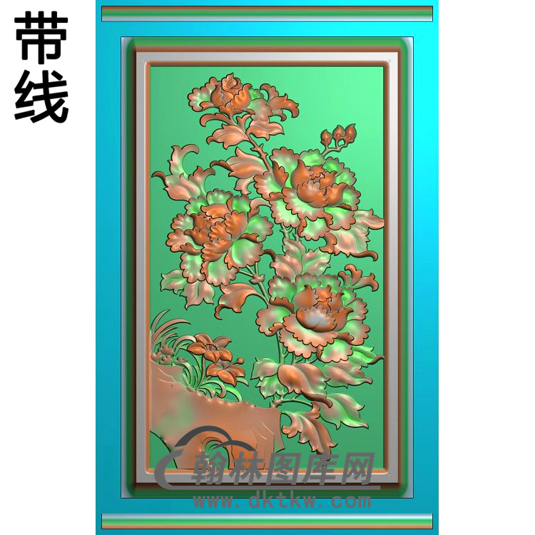 牡丹花鸟精雕图（MD-691)展示