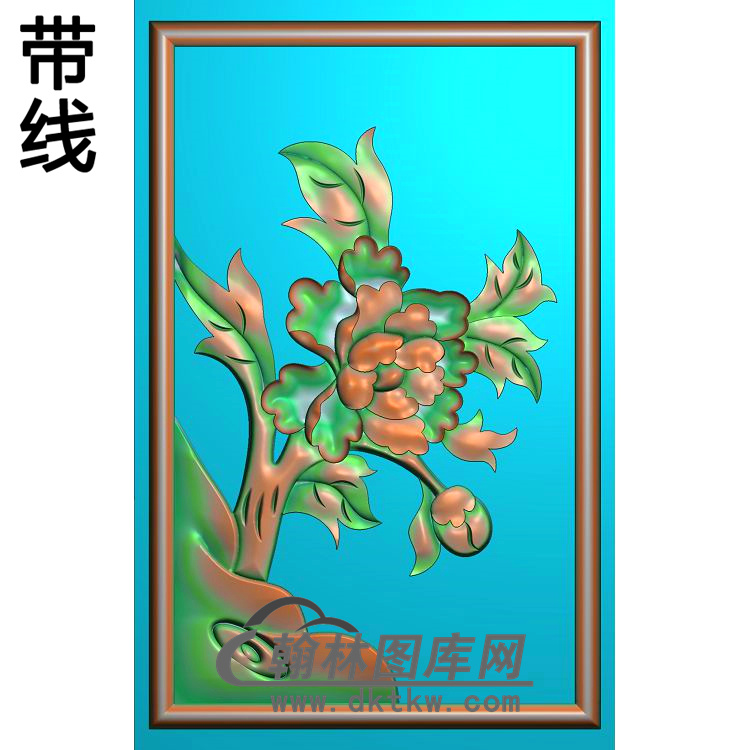 牡丹花鸟精雕图（MD-714)展示