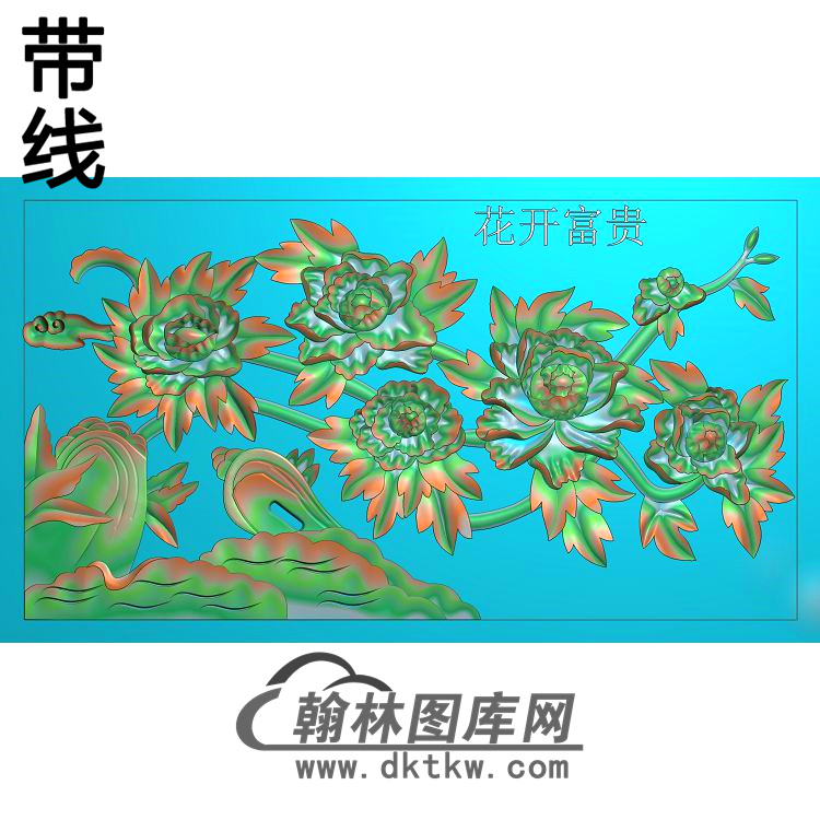 牡丹花鸟精雕图（MD-721)展示