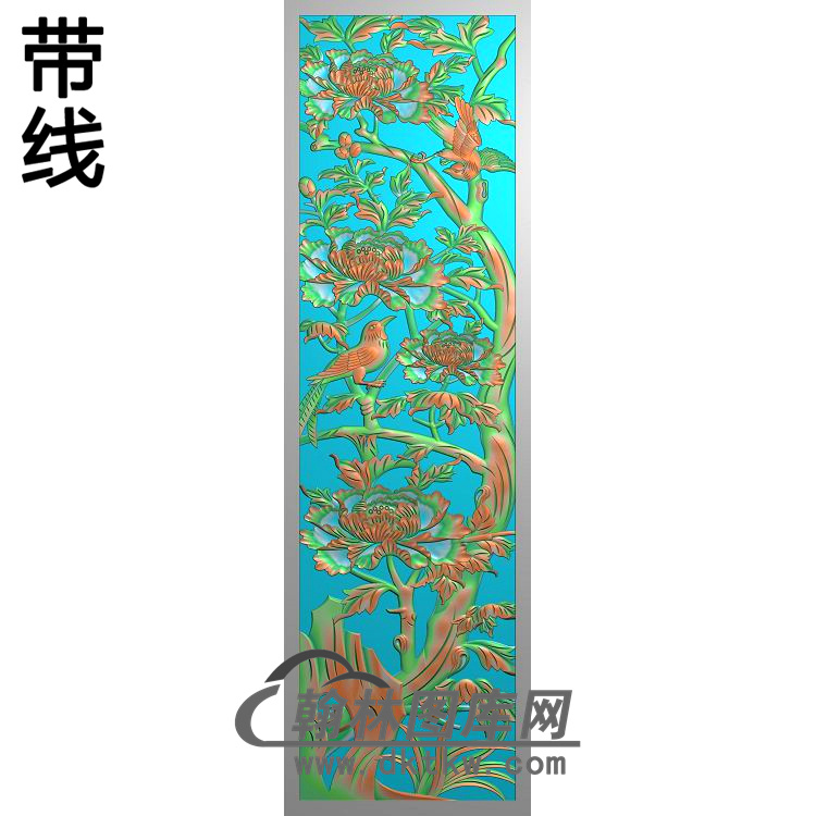 牡丹花鸟精雕图（MD-722)展示