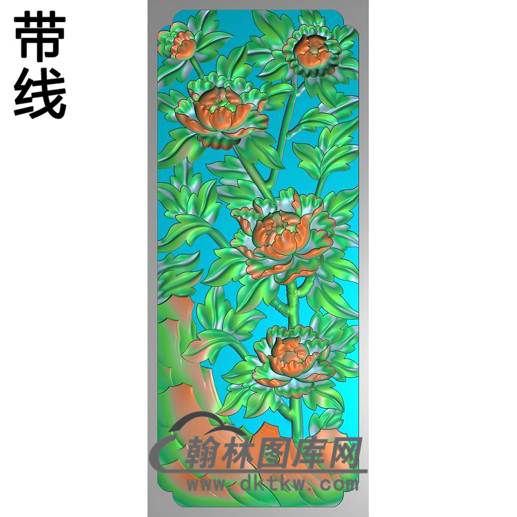 牡丹花鸟精雕图（MD-727)展示