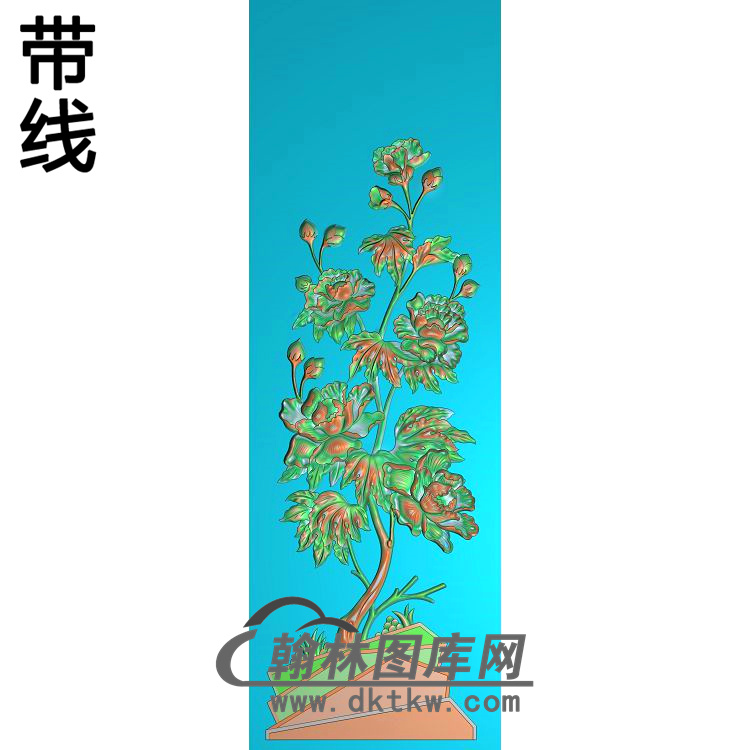 牡丹花鸟精雕图（MD-739)展示