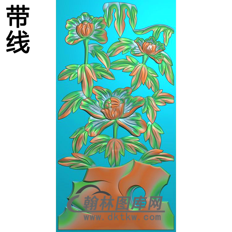 牡丹花鸟精雕图（MD-756)展示