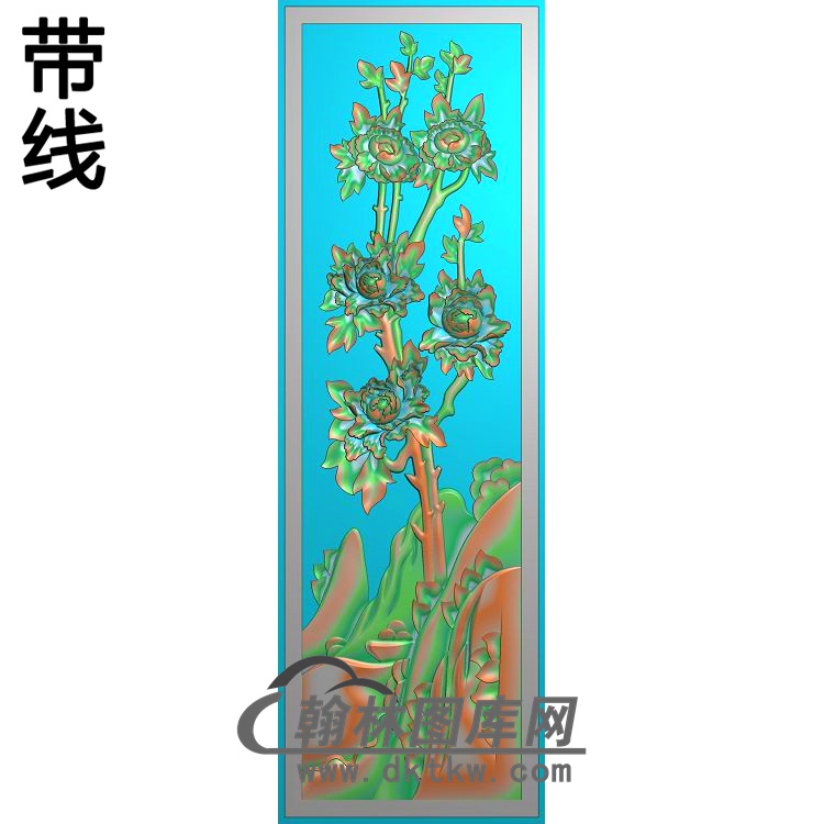 牡丹花鸟精雕图（MD-759)展示