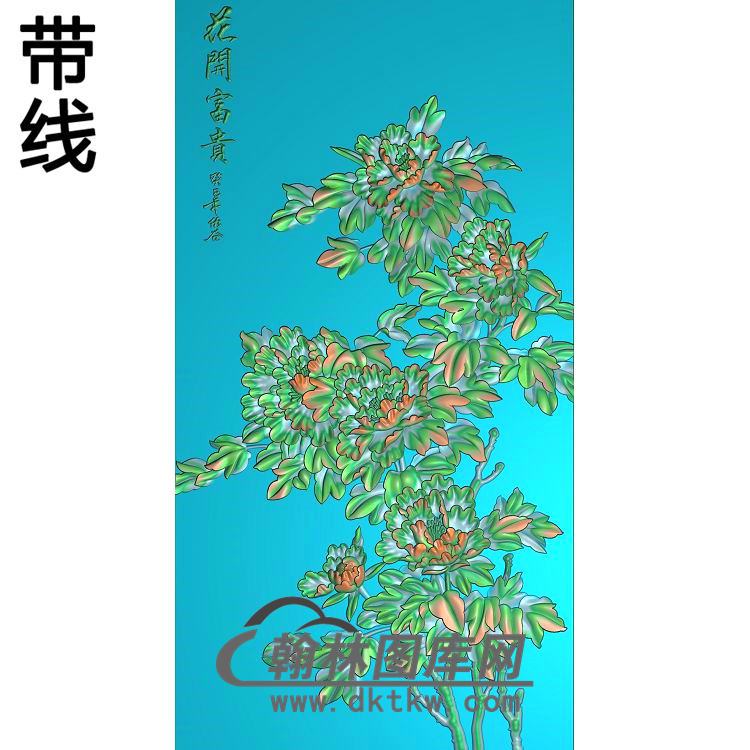 牡丹花鸟精雕图（MD-760)展示