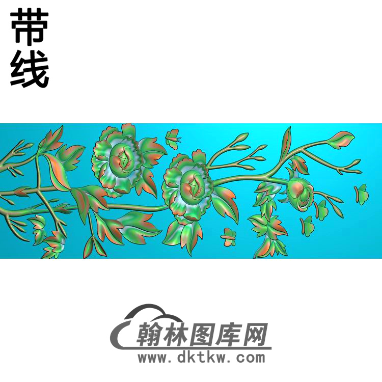 牡丹花鸟精雕图（MD-798)展示
