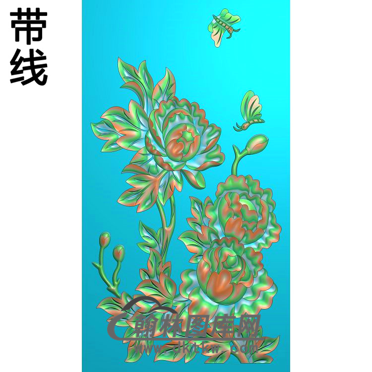 牡丹花鸟精雕图（MD-814)展示